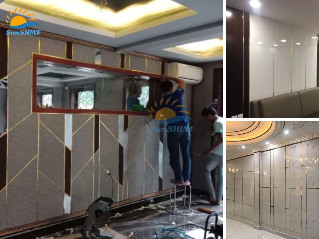 Ứng dụng nẹp nhôm trong thi công nội thất phòng khách, khách sạn,...