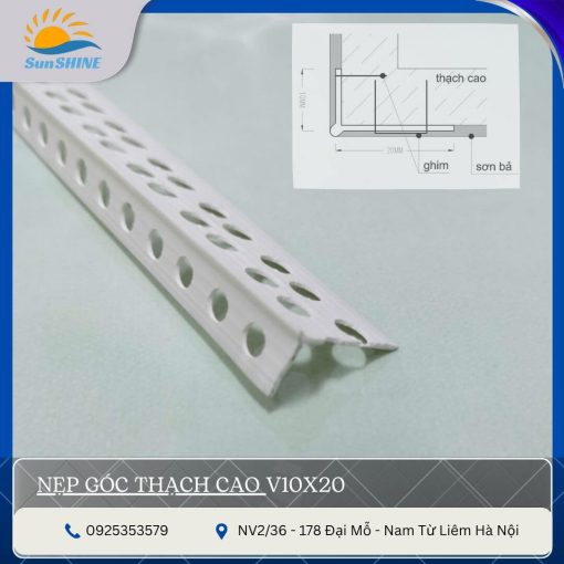 Nẹp Góc Thạch Cao V10x20