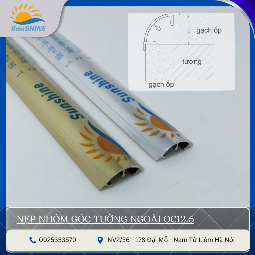 Nẹp Nhôm Góc Tường Ngoài OC12.5