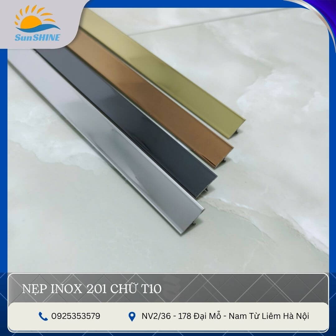 nẹp inox 201 chữ T10