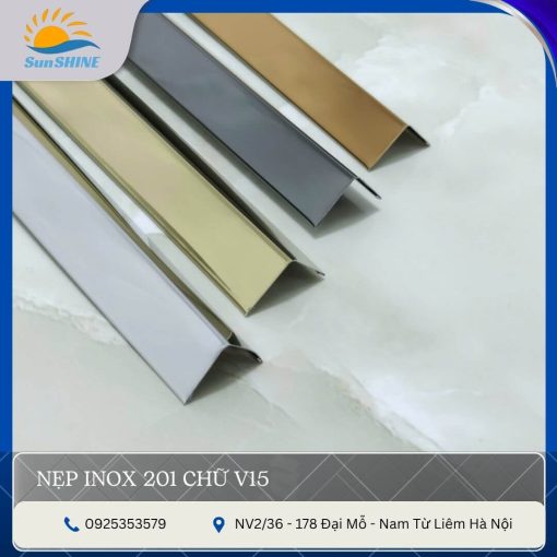 nẹp inox 201 chữ V15