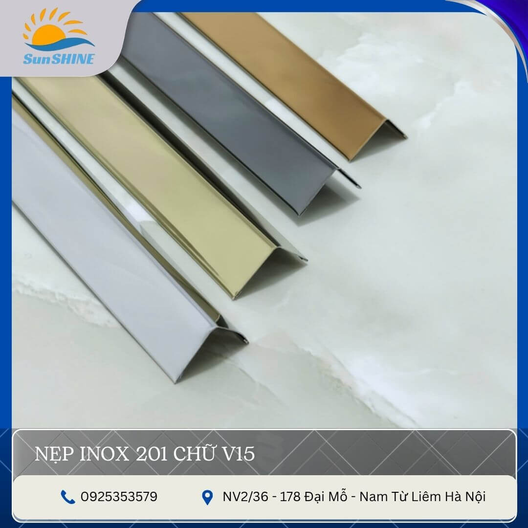 nẹp inox 201 chữ V15