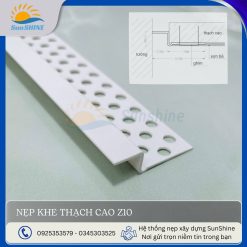 Nẹp khe trần thạch cao Z10- mặt cắt cận cảnh. Dùng để gia cố mối nối góc trần/ vách thạch cao