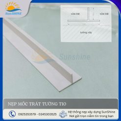 Nẹp mốc trát tường T10- mặt cắt cận cảnh dùng làm mốc trát tường , mốc cán nền.