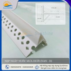 Nẹp ngắt nước mưa dưới (NAN-D) dùng để tạo chỉ ngắt dòng nước mưa.