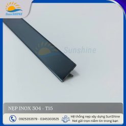 Nẹp Inox 304 T15 màu đen. Kích thước 15mm x 5mm. Dùng để xử lý khe giãn cách giữa các vật liệu.
