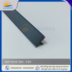 Nẹp Inox 304 T20 màu đen. Kích thước 20mm x 6mm. Dùng để xử lý khe giãn cách giữa các vật liệu.