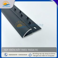 Nẹp nhôm kết thúc thảm YC màu đen. Kích thước rộng 34.6mm x cao 10.3mm. Dùng để Kết thúc thảm, bảo vệ cạnh của thảm