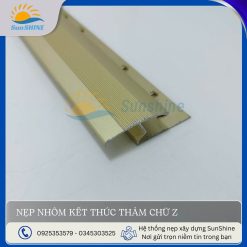 Nẹp nhôm kết thúc thảm chữ Z màu vàng mờ