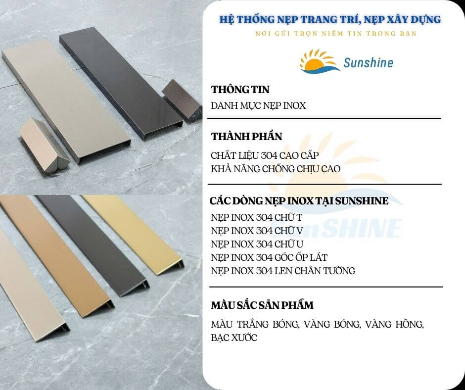 Danh mục sản phẩm nẹp inox