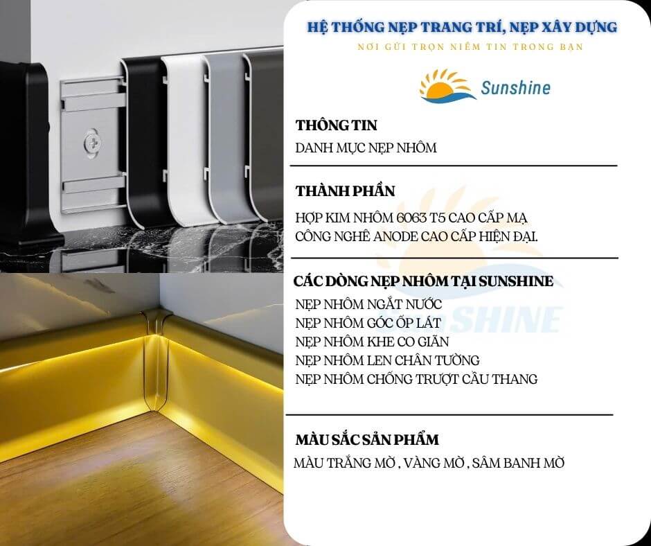 Danh mục sản phẩm nẹp nhôm